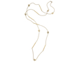 18kt yellow gold 40" Star moonstone chain with 2 cts moonstone. Available in white, yellow, or rose gold.
